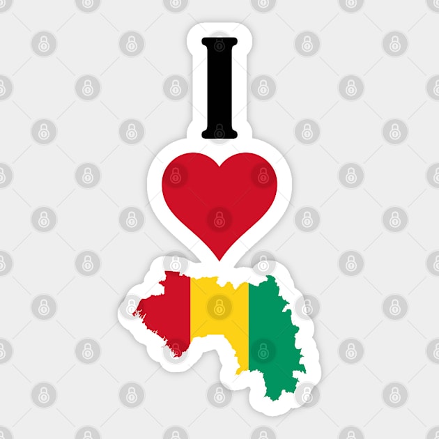 I Love Guinea Vertical I Heart Guinean National Flag Map Sticker by Sports Stars ⭐⭐⭐⭐⭐